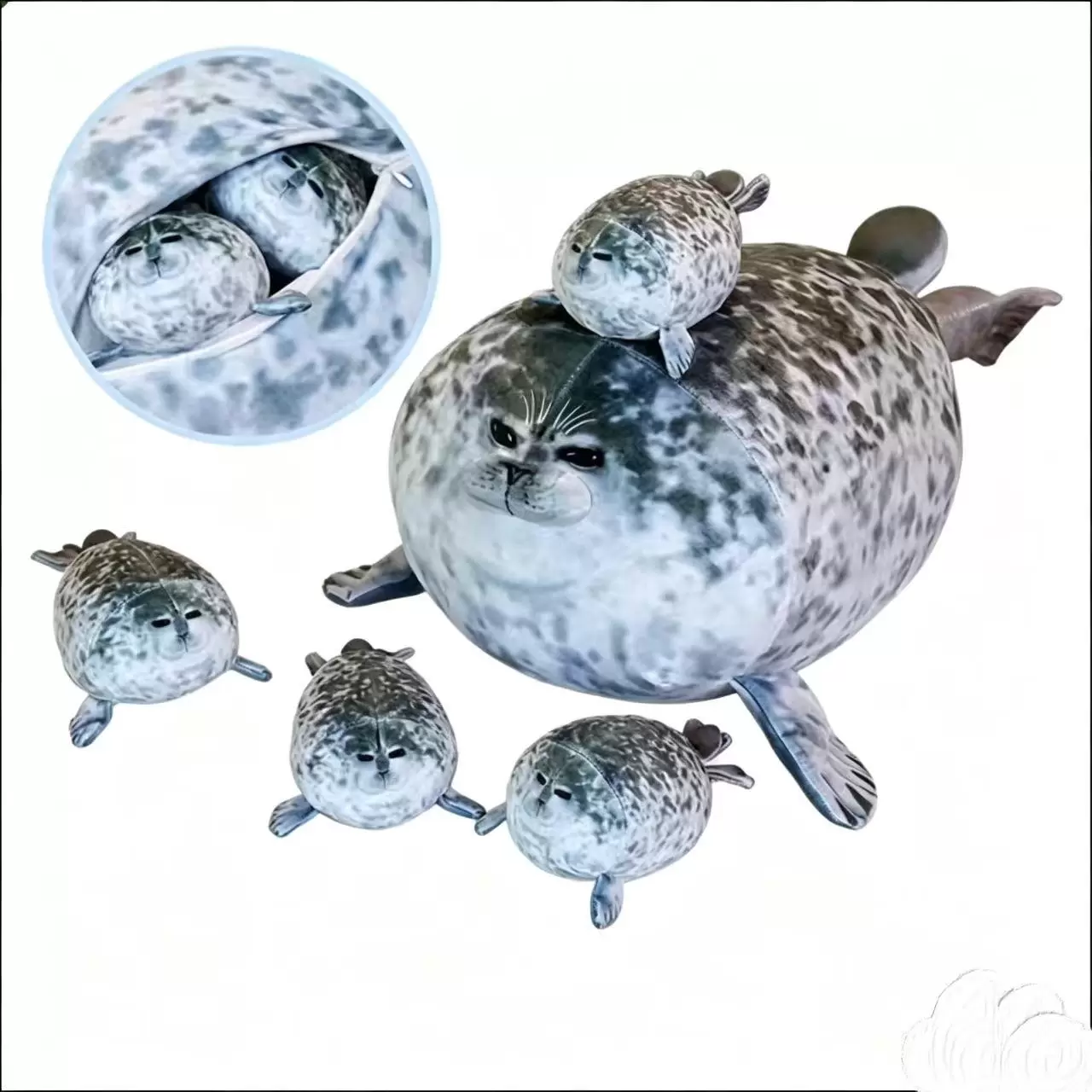 Mother and baby seals